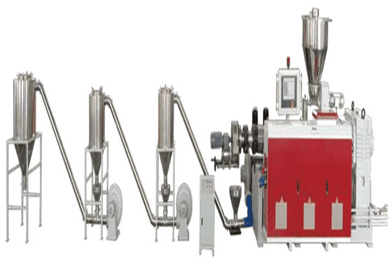 JWELL เครื่องรีไซเคิลพลาสติกเสีย PVC Counter Conical Twin Screw Granulator Machine